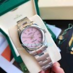 High Quality Replica Rolex Oyster Perpetual Watch Pink Face Stainless Steel Band Rounded Bezel 31mm_th.jpg